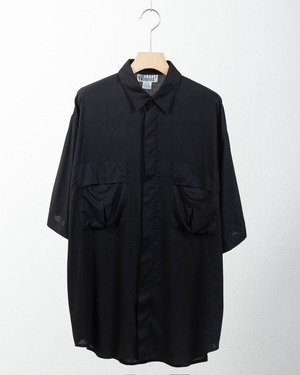 double pocket hidden placket rayon shirt