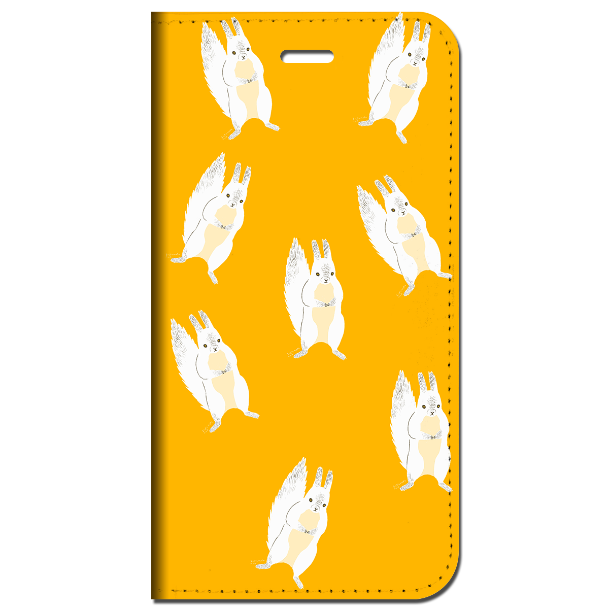 iPhone対応 スマホ 手帳型ケース リスのキキドット イラスト キュート デザイナーズ 動物 【iPhone17 / iPhone16 / iPhone16e / iPhoneSE 他 iPhone各機種対応】 st70