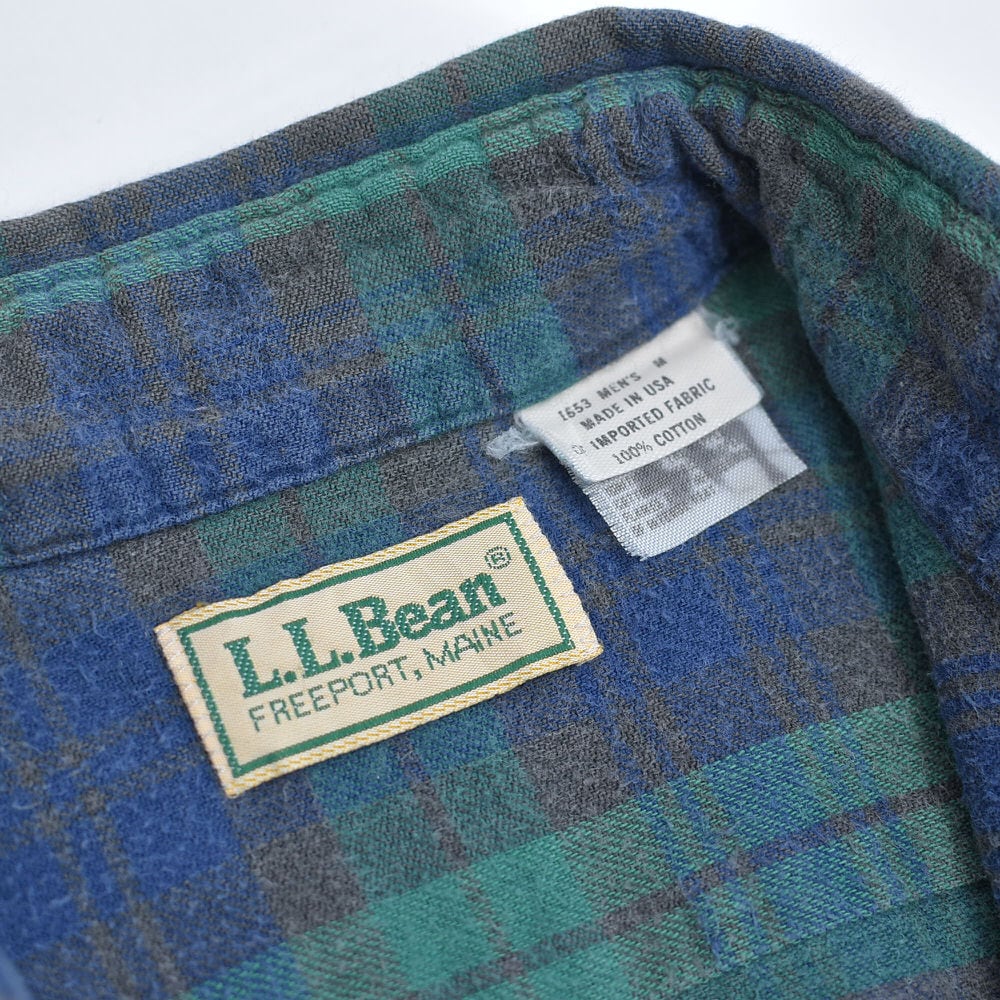 70～80s アメリカ製 L.L.Bean タータンチェック ライトネルシャツ