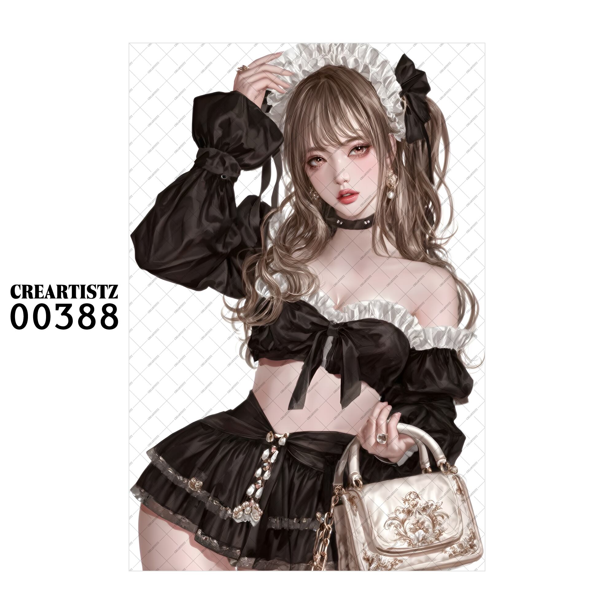 00388 ガール キュート オリジナル ペーパー/ステッカー 4枚セット CREARTISTZ