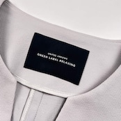 UNITED ARROWS GREEN LABEL RELAXING ユナイテッドアローズ グリーンレーベルリラクシング ノーカラー Vネック ドライジャケット 38/ライトグレー レディース