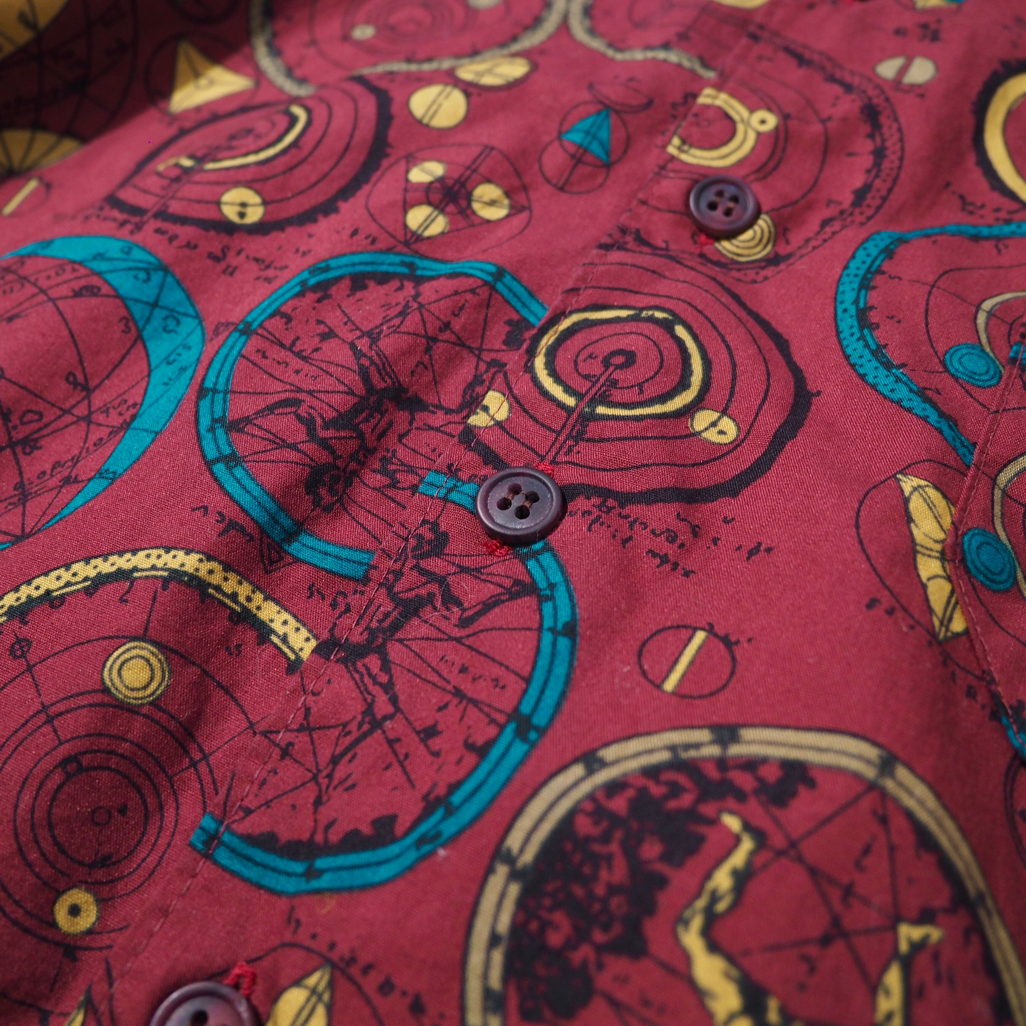 1990s Total shapes pattern Design vintage Loose shirt