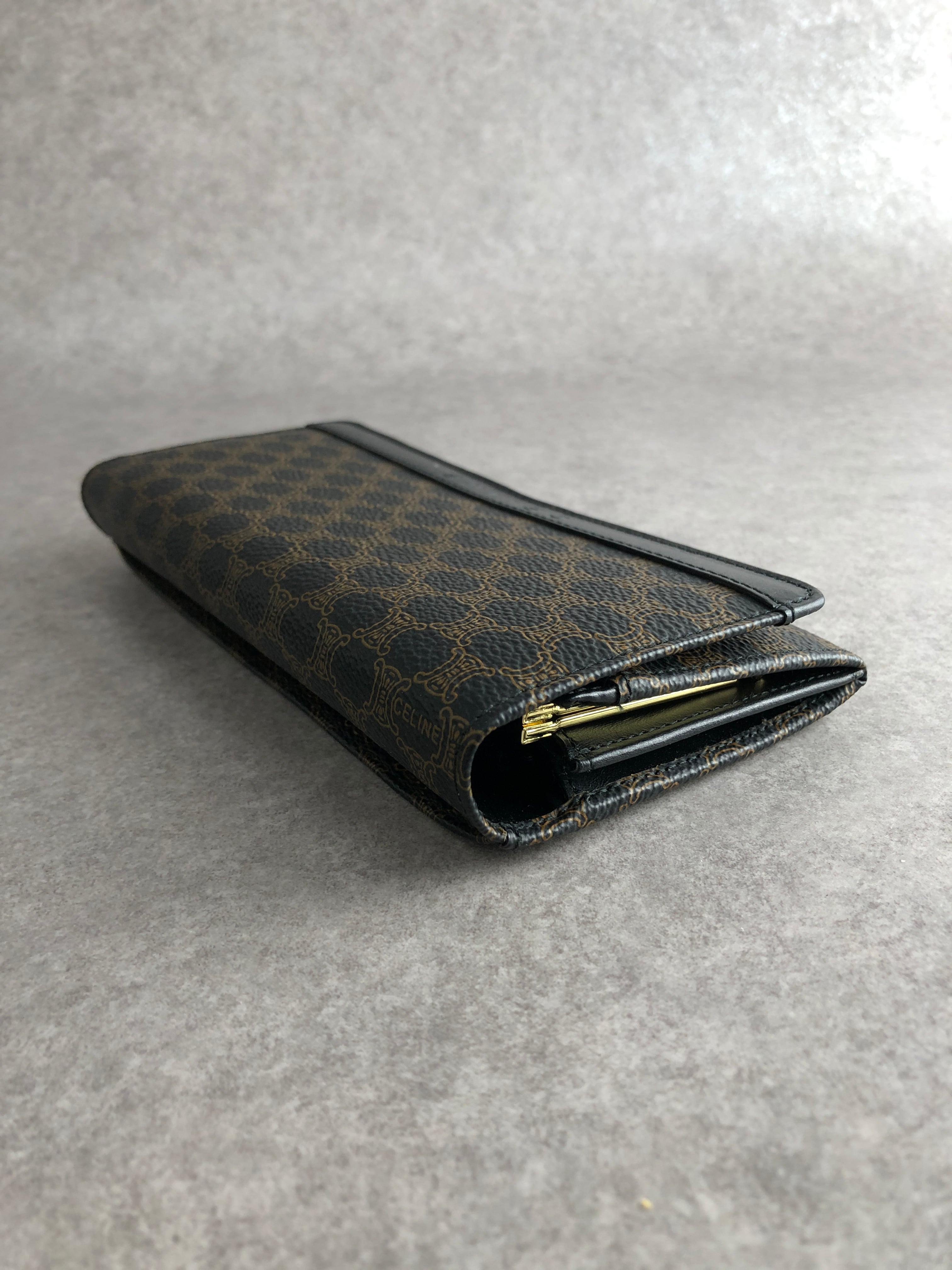 CELINE セリーヌ マカダム 財布 ブラック PVC レザー 長財布 vintage