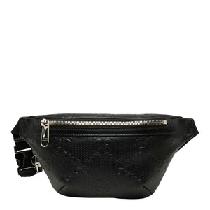 グッチ GGエンボス ボディバッグ ウエストバッグ 658582 ブラック レザー レディース GUCCI 【中古】