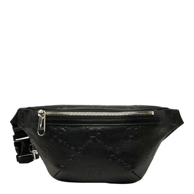 グッチ GGエンボス ボディバッグ ウエストバッグ 658582 ブラック レザー レディース GUCCI 【中古】