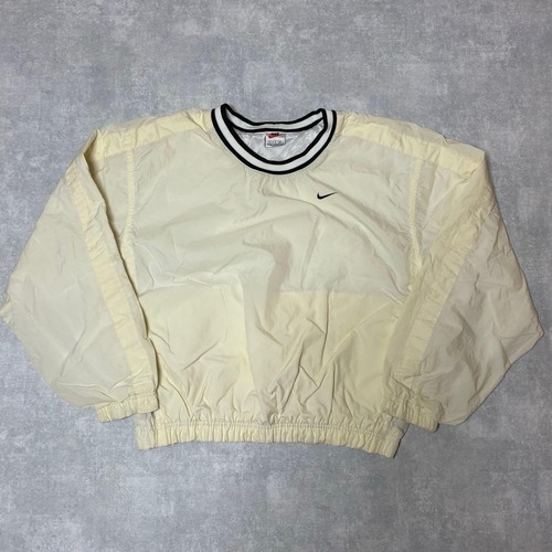 90s NIKE ナイロンプルオーバーシャツ 銀タグ ホワイト