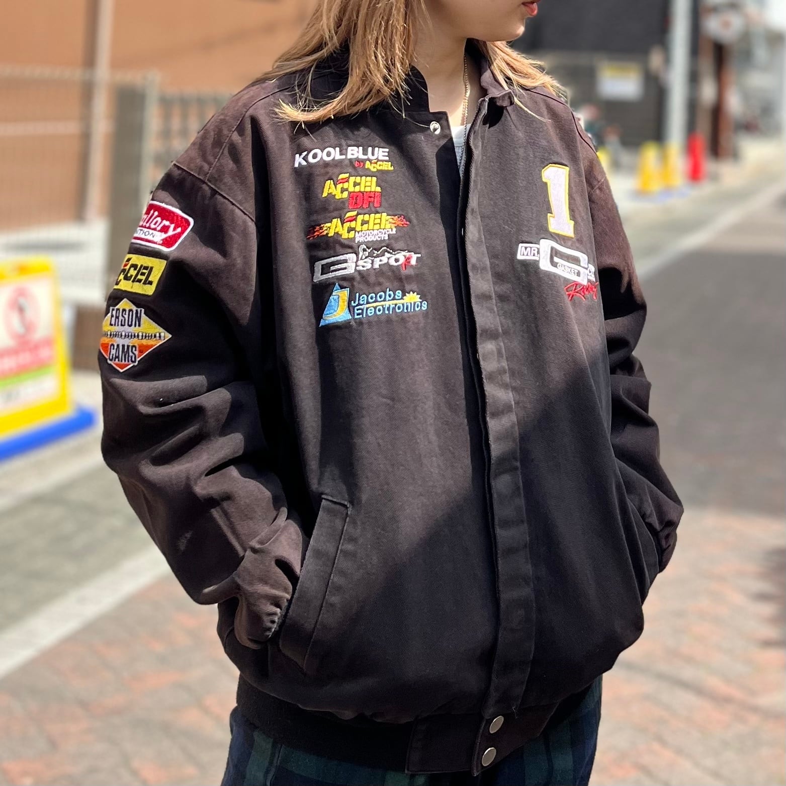 size : M【 Racing jacket 】レーシングジャケットコットン 企業ロゴ