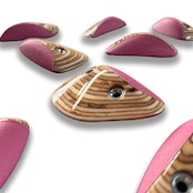 【木製クライミングホールド】DUAL FOOTHOLDS-10P Glossy & Pink