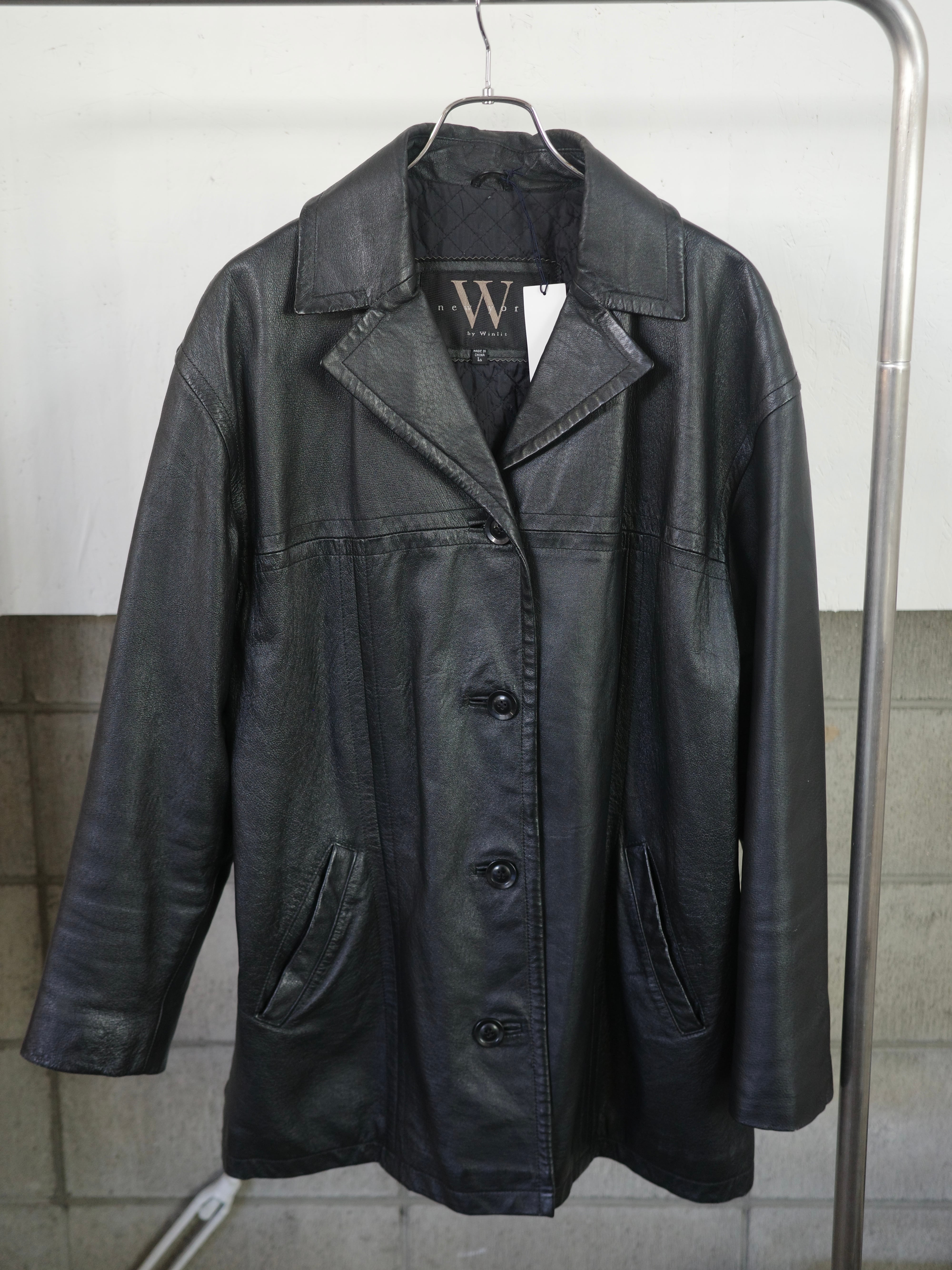 vintage>leather over coat | CherLife