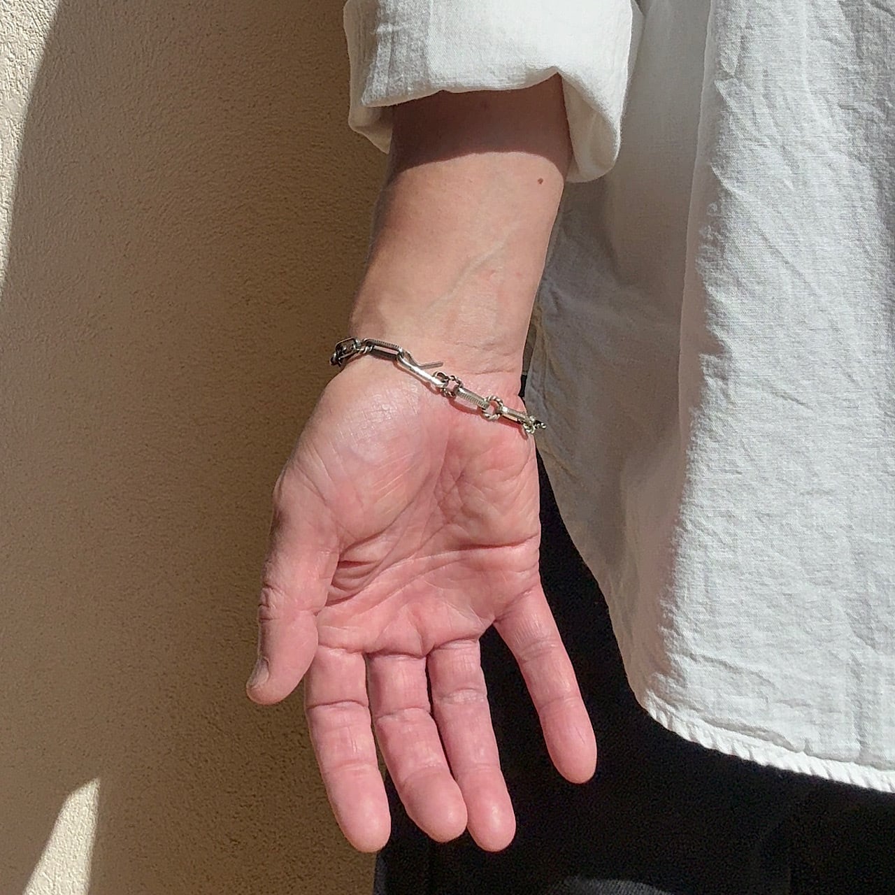Navajo Chain Bracelet （Half Round Stamped Link） Size M ナバホ