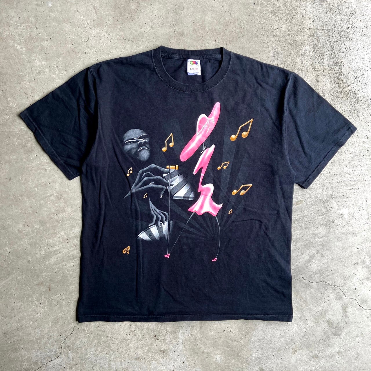 80s ビンテージ アート 音符 楽譜 シングルステッチ Tシャツ 80s ビンテージ アート 音符 楽譜 シングルステッチ Tシャツ 80s