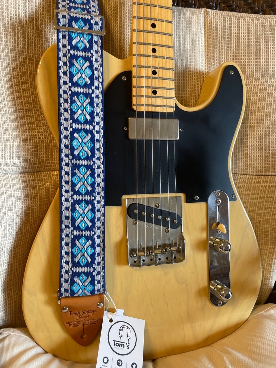 Tom's Vintage Straps Blue Crossroads ハンドメイド ギターストラップ