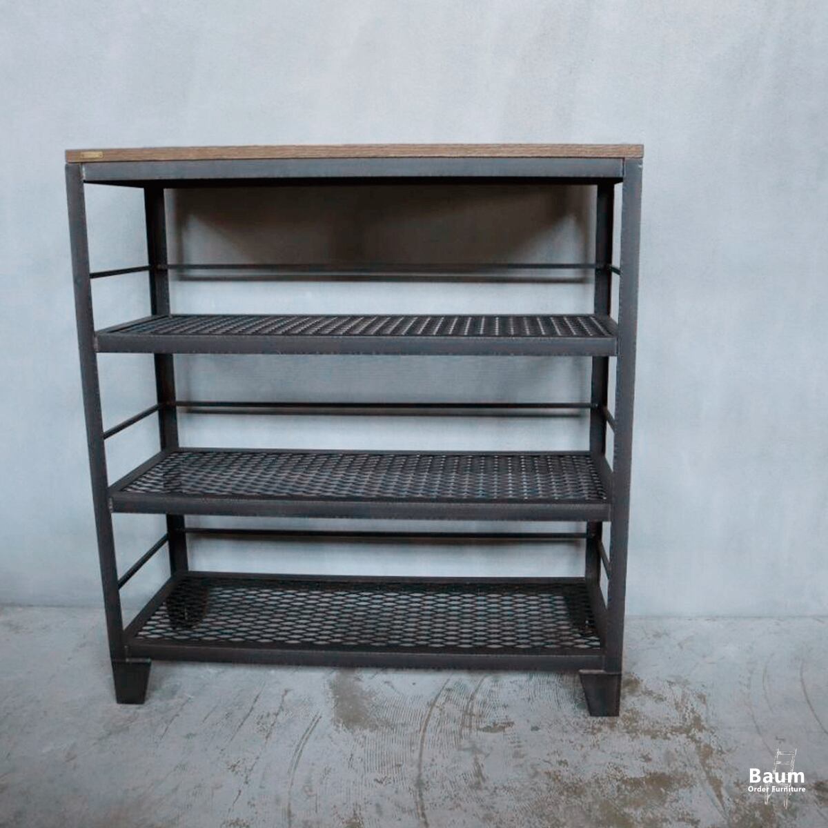 ヴィンテージ☆メタルシェルフ ヴィンテージ エキスパンドメタル シェルフ ラック 飾り棚 扉付き