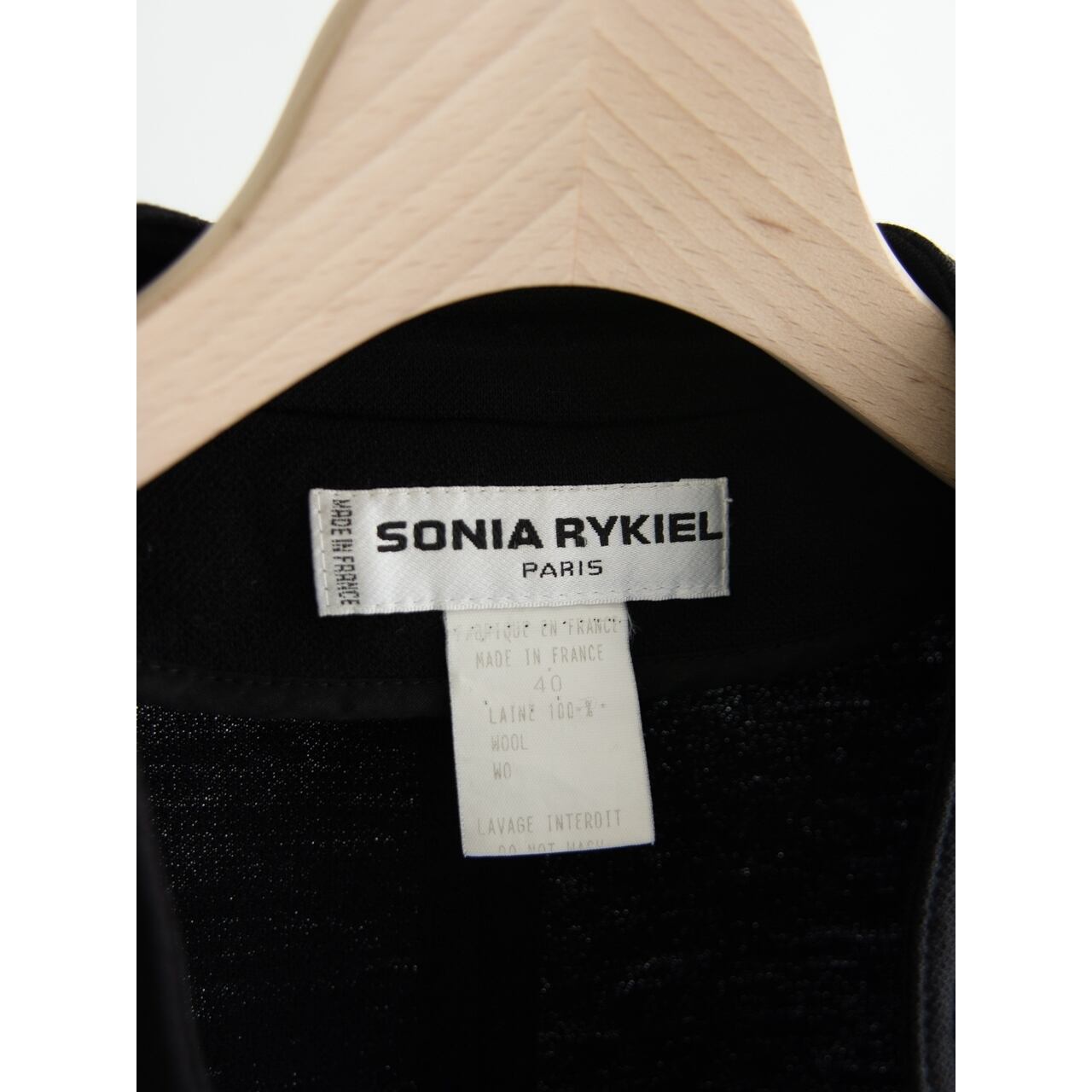 【SONIA RYKIEL】Made in France 100%Wool Jersey Collarless Jacket（ソニアリキエル フランス製ウールジャージ ノーカラージャケット）