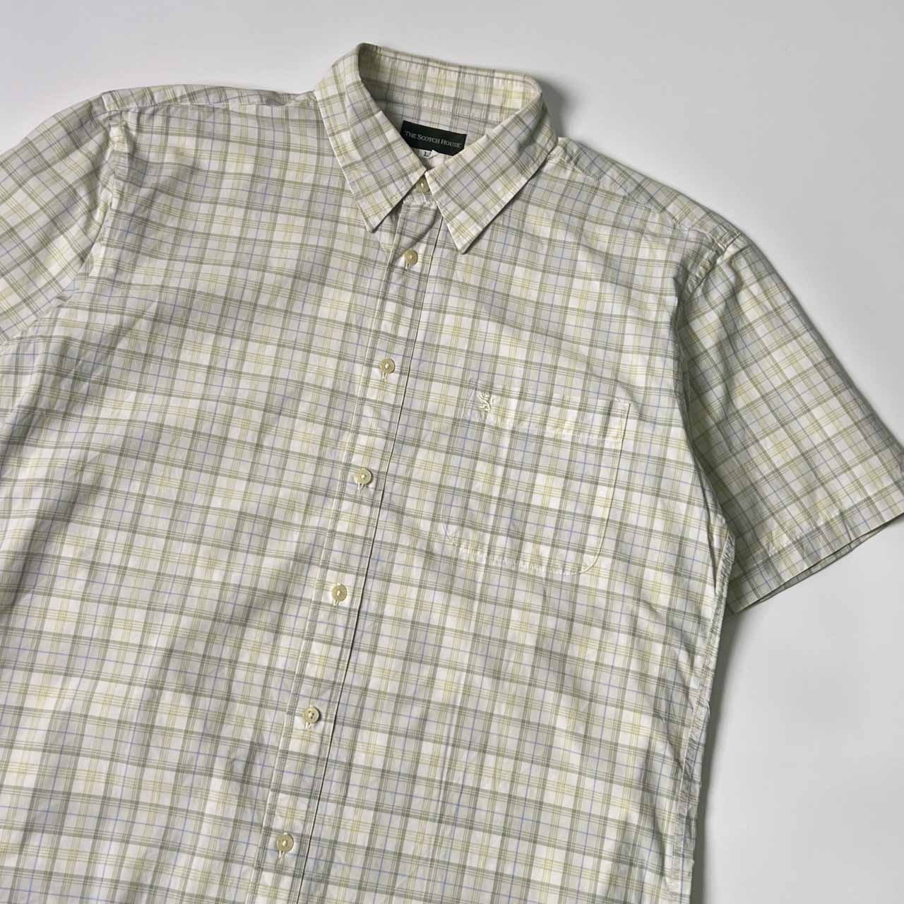 THE SCOTCH HOUSE スコッチハウス チェック 半袖シャツ LL/グリーン系 メンズ 三陽商会