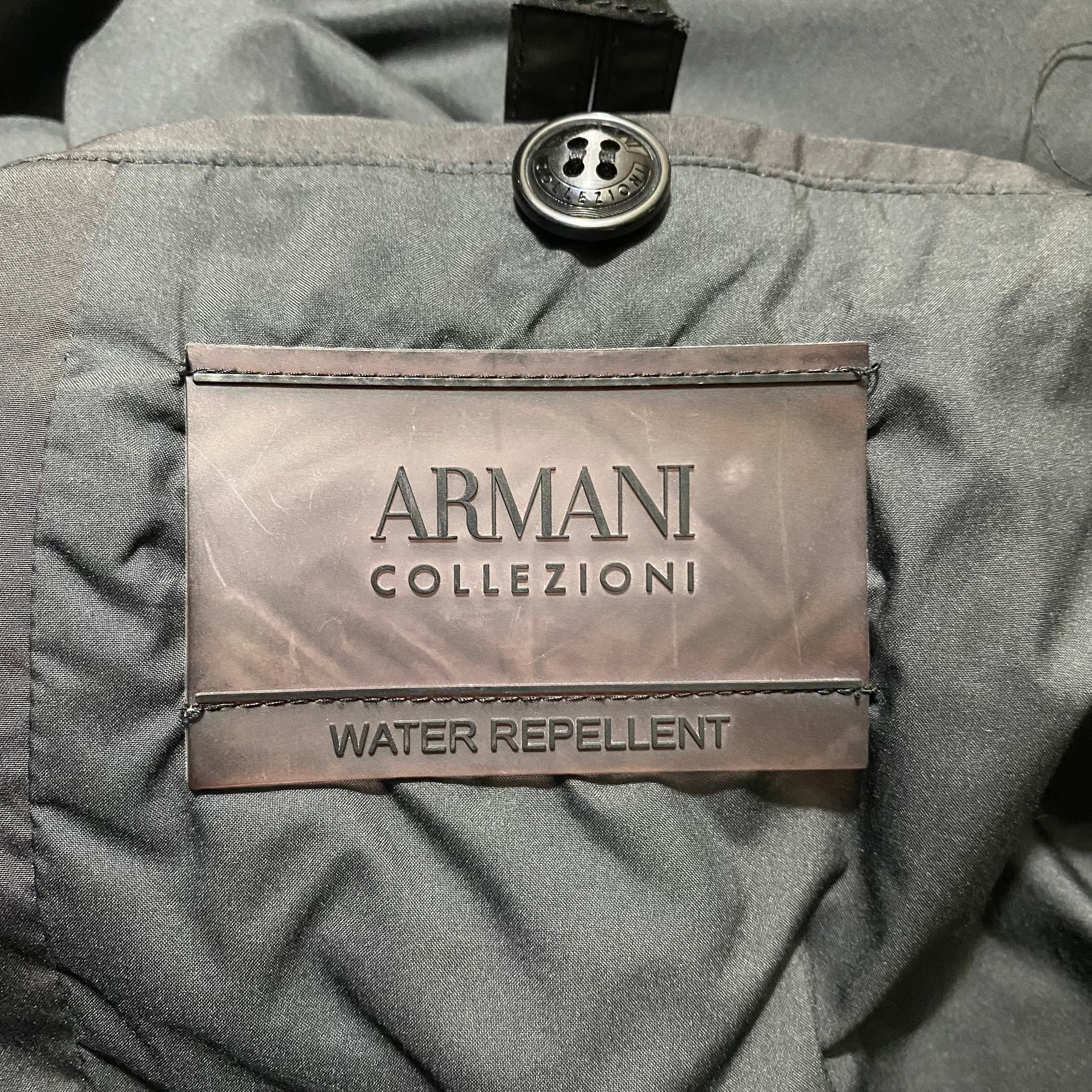 ARMANI COLLEZIONI black nylon coat | NOIR ONLINE