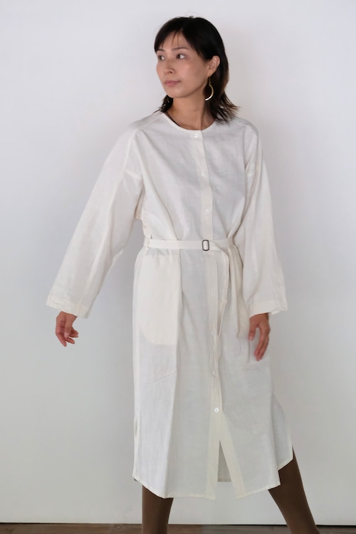 coromo naturel 会津木綿 ベルトワンピース