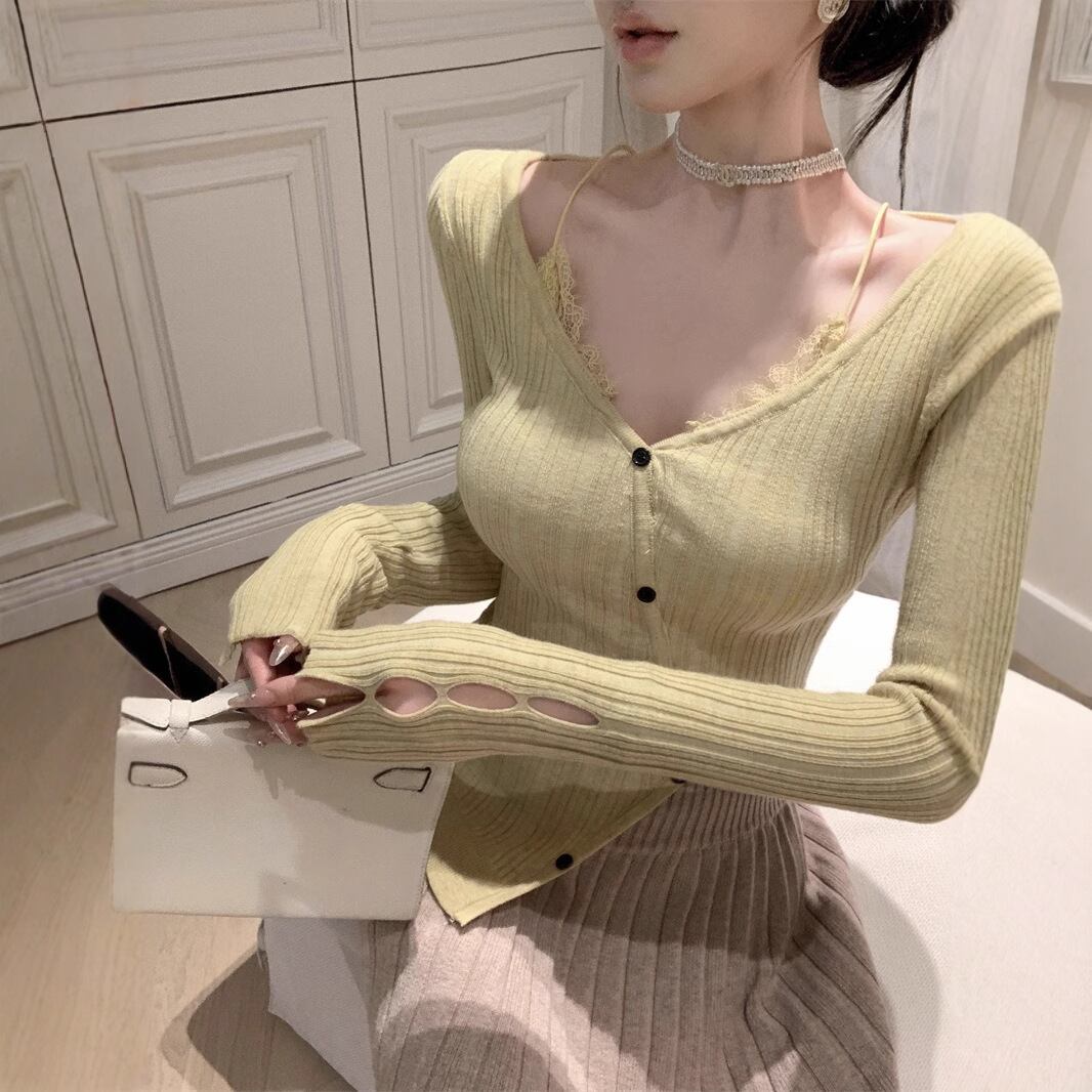 【tops】ドッキングニットトップス M28694