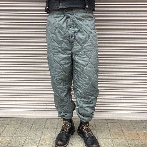 70s 80s 米軍 USAF CWU-9/P ナイロン キルティング ライナーパンツ セージグリーン ヴィンテージ ミリタリー ナイロン U.S.AIR FORCE M