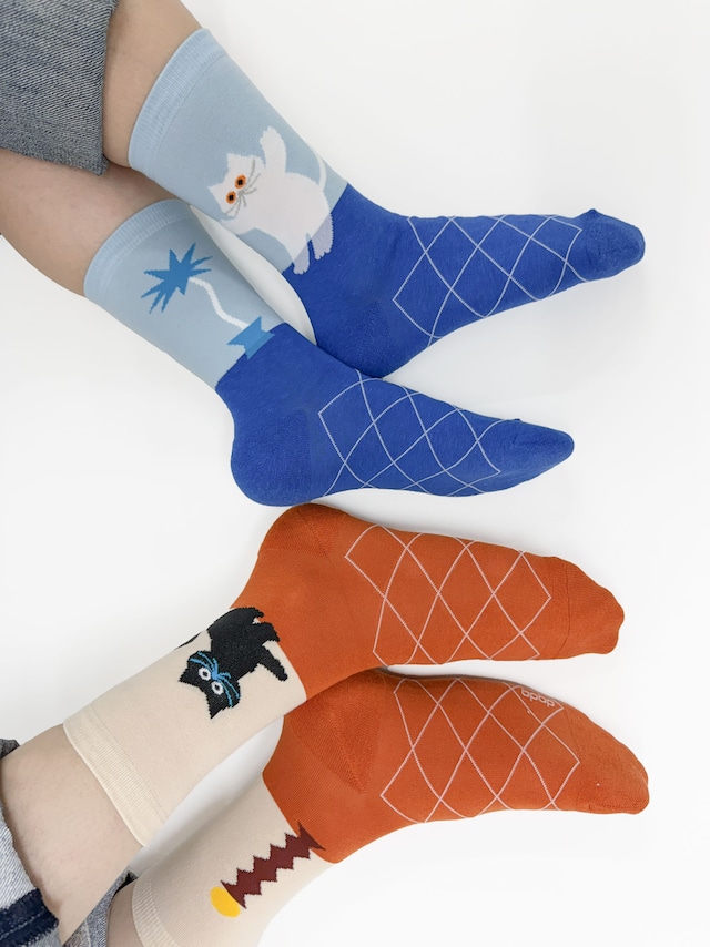 【UMAO】SOCKS  BLACK CAT HOME   家の中の黒猫 ソックス
