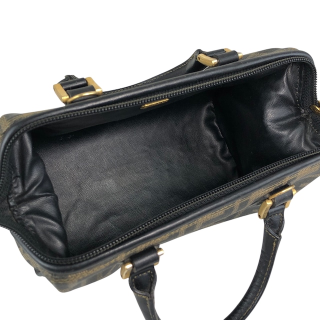 FENDI フェンディ ズッカ ショルダーバッグ ブラック PVCレザー 2way ミニボストン vintage ヴィンテージ オールド prhk66