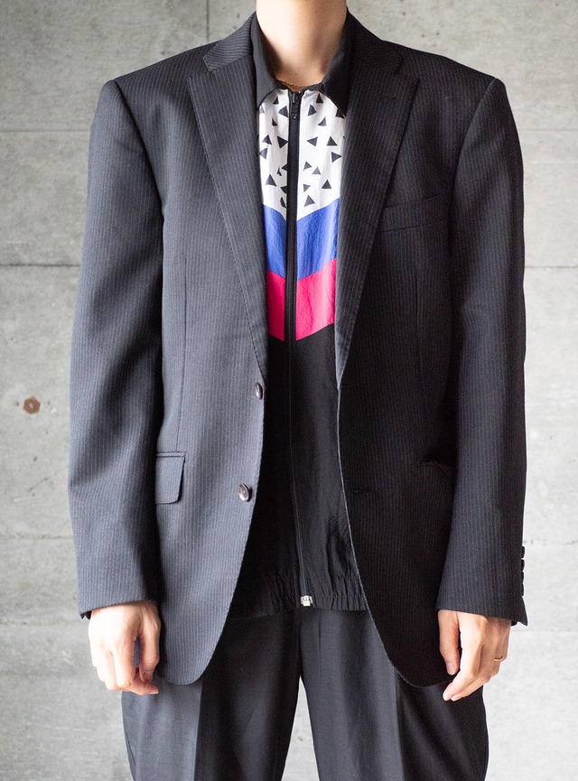 "Mr. JUNKO" 1990s Stripe tailored jacket