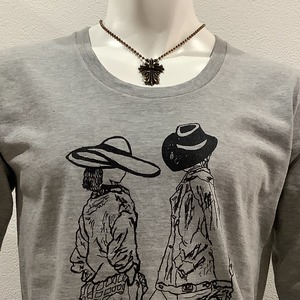 Future,future ( これからの未来 ) Uネック ロングTシャツ ヘザーグレー