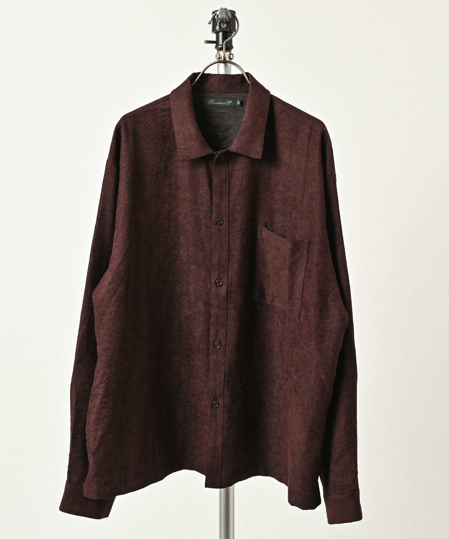 Revertical Suede-touch long-sleeve regular-collar shirt (WIN) RV9376