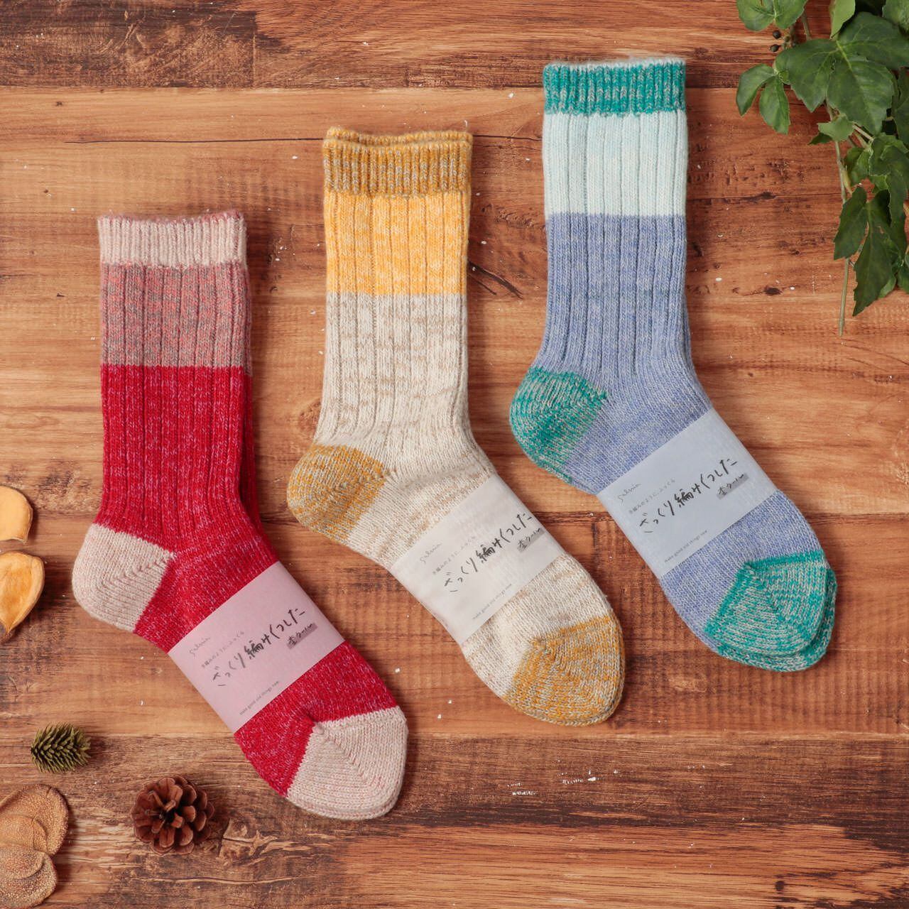 サルビア salvia 靴下 ソックス レディース ざっくり編みくつした 杢ウール ショート ローゲージ ブランド 日本製 秋 冬 暖かい あったか かわいい おしゃれ ギフト プレゼント 22-25cm Sv015