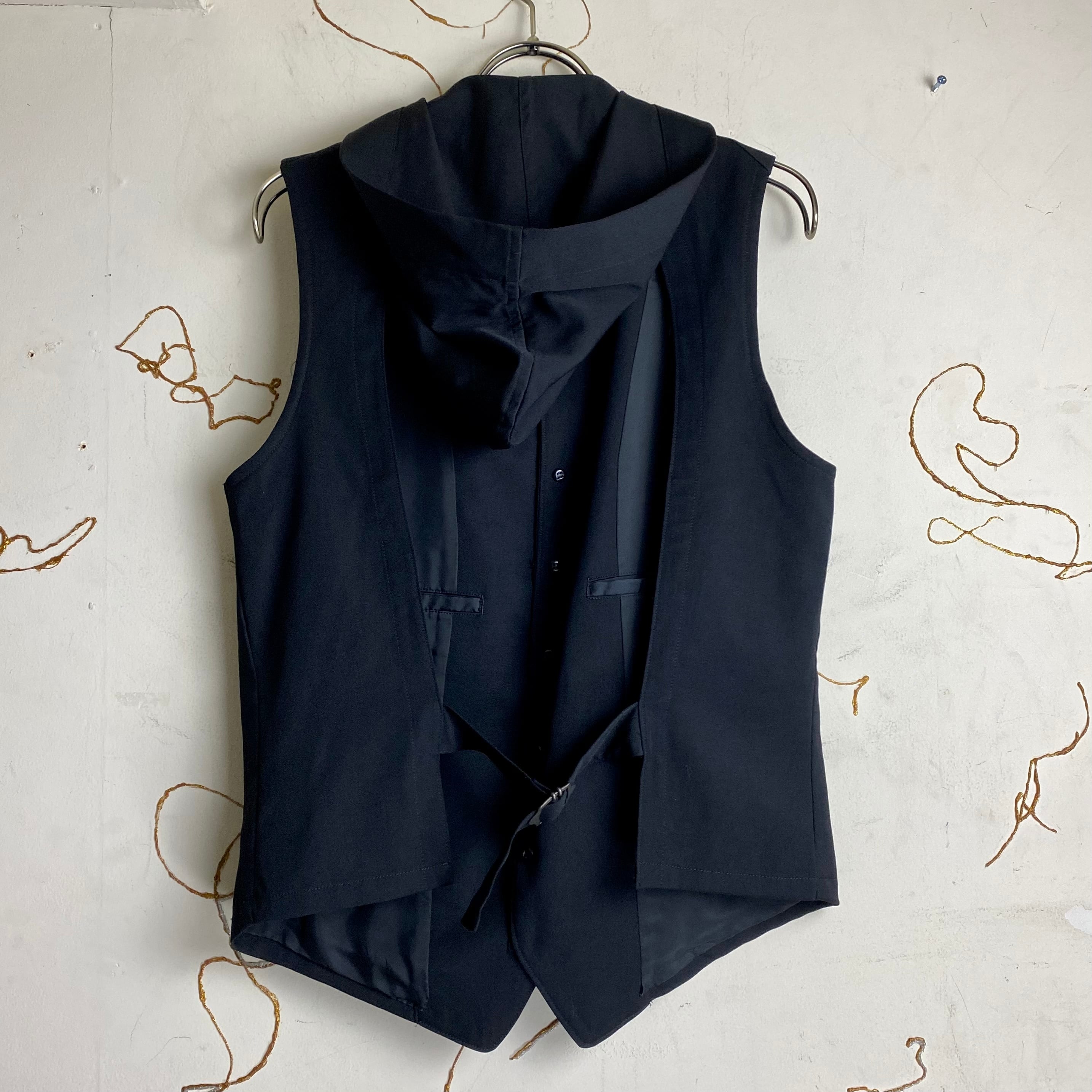 REGULATION YOHJI YAMAMOTO MEN gilet with hoodie | NOIR ONLINE