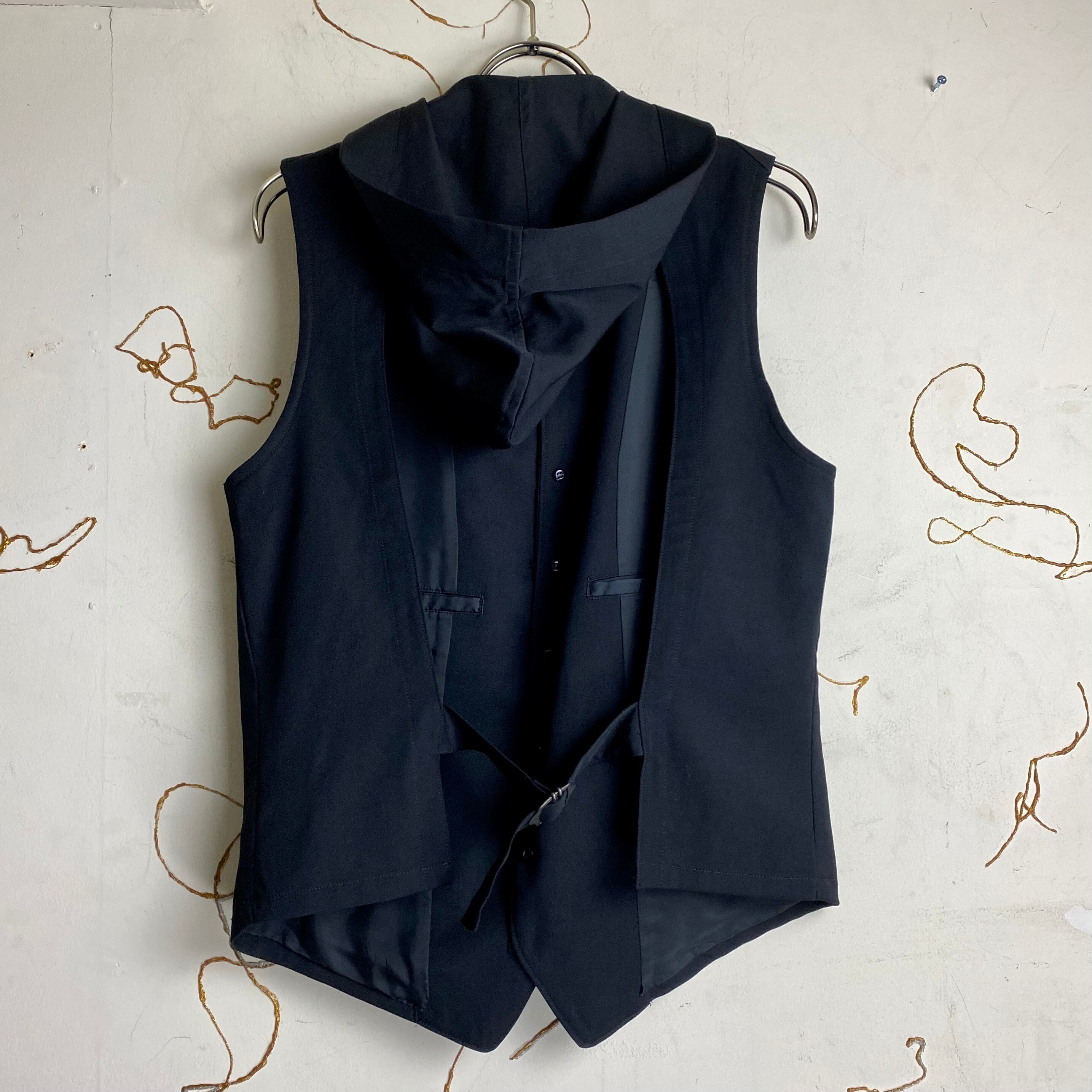 REGULATION YOHJI YAMAMOTO MEN gilet with hoodie | NOIR ONLINE