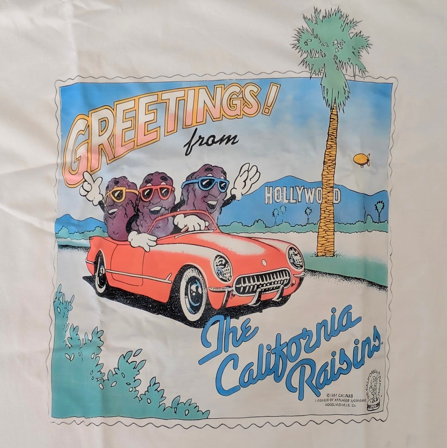【 California Raisins( カリフォルニアレーズン )】『 GREETINGS! from Hollywood 』/ Tシャツ〚アメリカン雑貨 アメトイ〛
