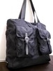 15万◆PRADA プラダ A4対応 ビジネス可 ユニセックス ダブルフラップデザイン ナイロンxレザー トート バッグ◆ 肩掛け可能で使い勝手抜群