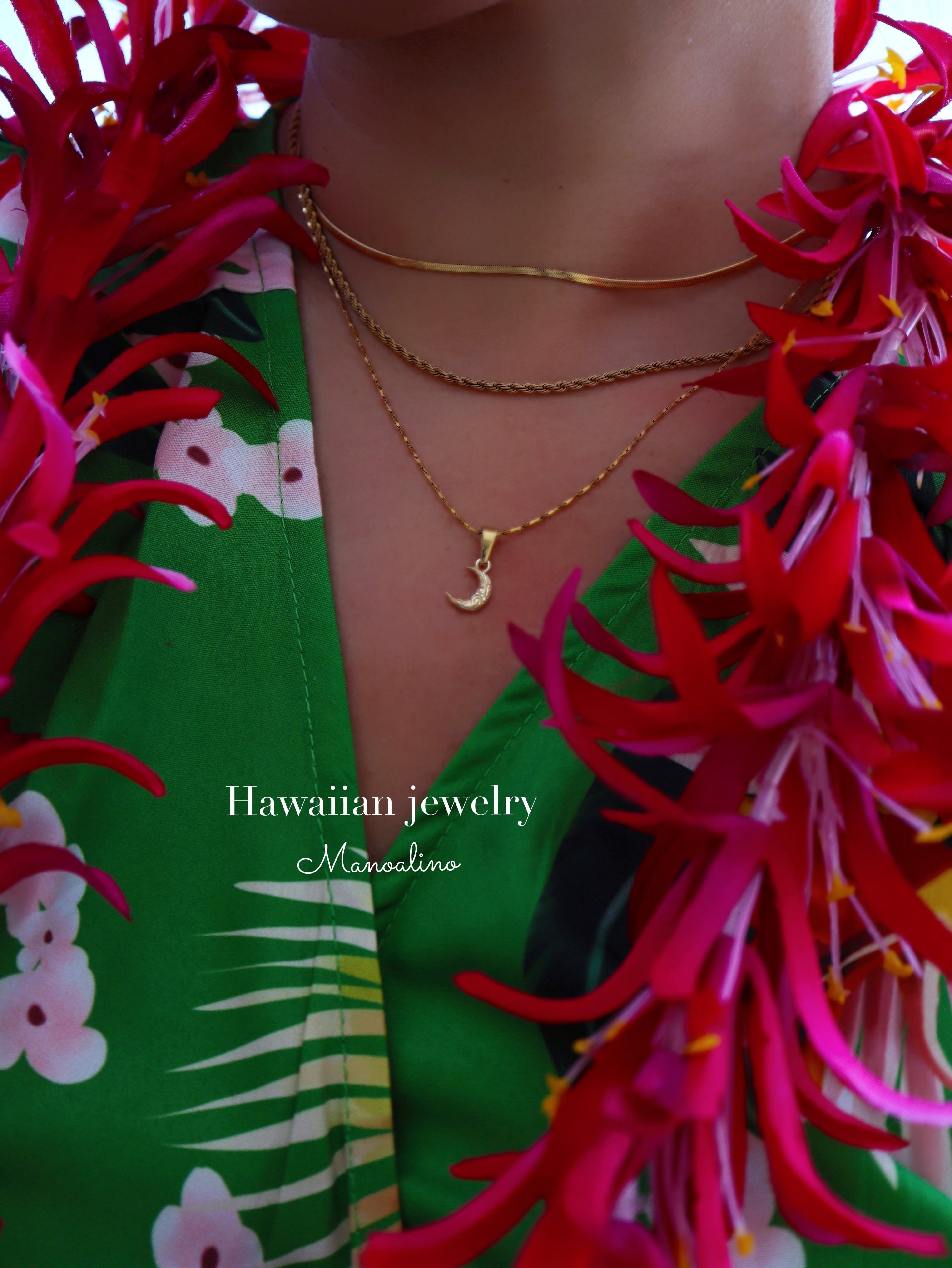 Mahina moon necklace Hawaiianjewelry (ハワイアンジュエリー月