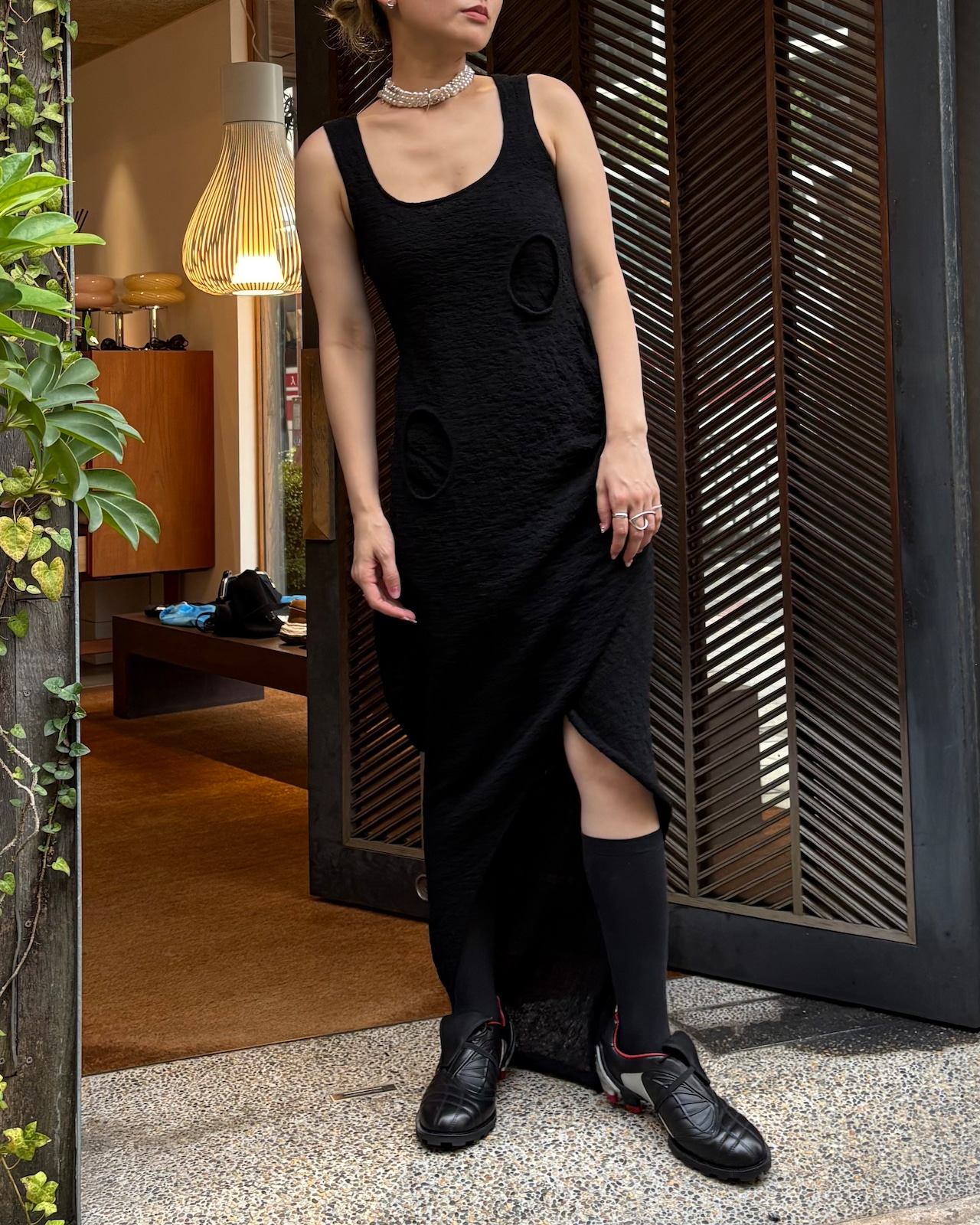 【25AW】MUKCYEN ムッシャン / draped knit dress / ニットワンピース - 1