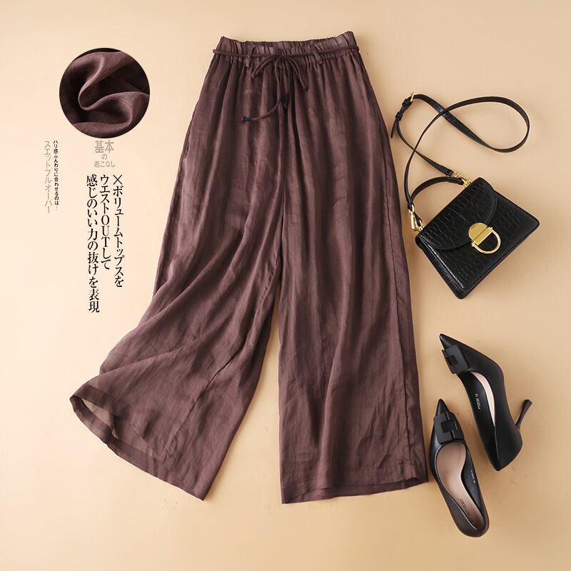 スプリングハイウェストウェストパンツ レディース コットン 春物 Yiranxuaディースワード93404861524