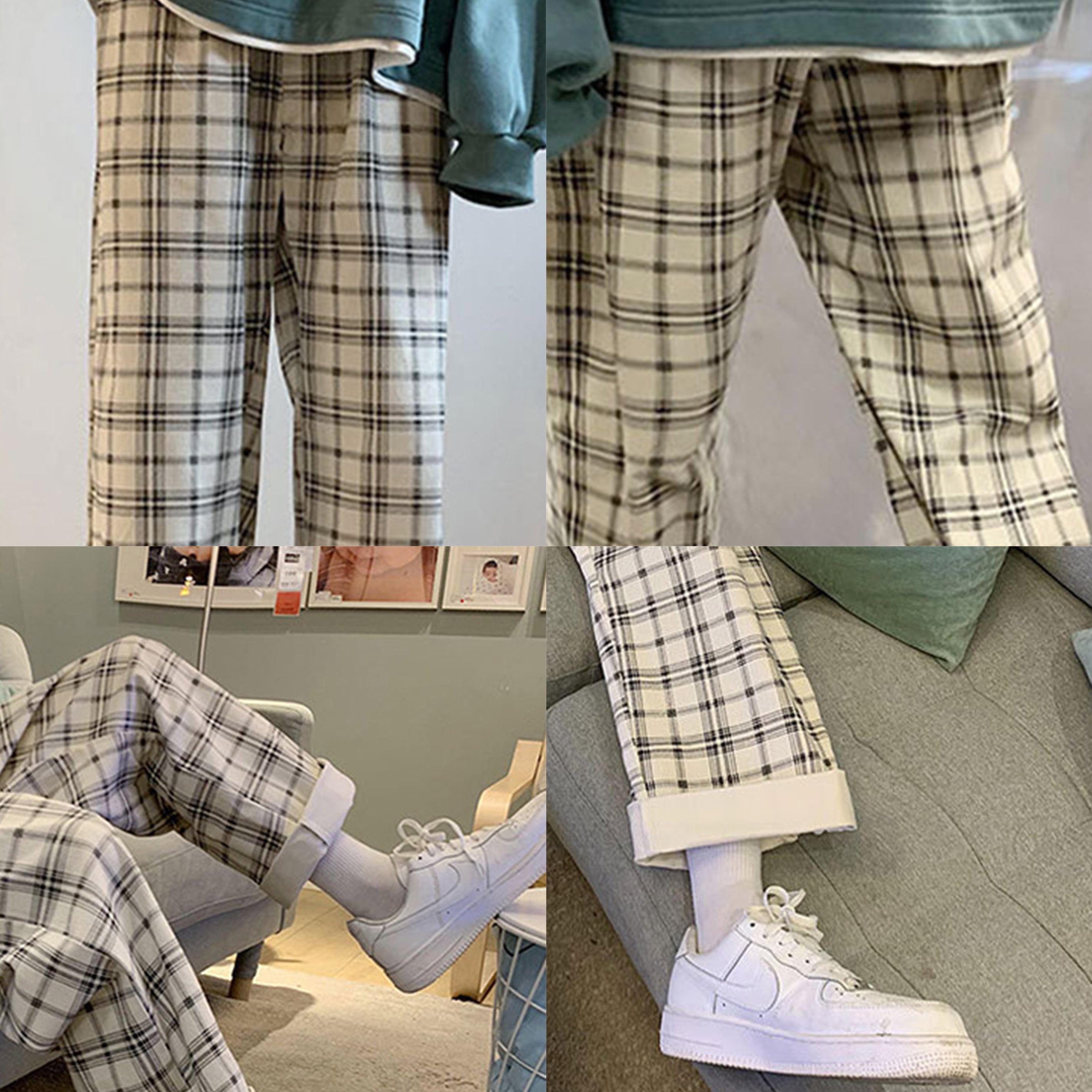 即納&送料無料】 ワイドチェックパンツ メンズ ロングパンツ lipm-74