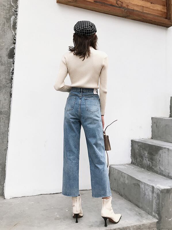 ELEGANT】アンクルパンツ ダメージ加工 人気 着痩せ デニムパンツ レディース 脚長効果 大きいポケット デニム パンツ ボトムス 合わせやすい XS S M L 2L 3L ライトブルー elegant ライトブルー デニム 夏服 おすすめ