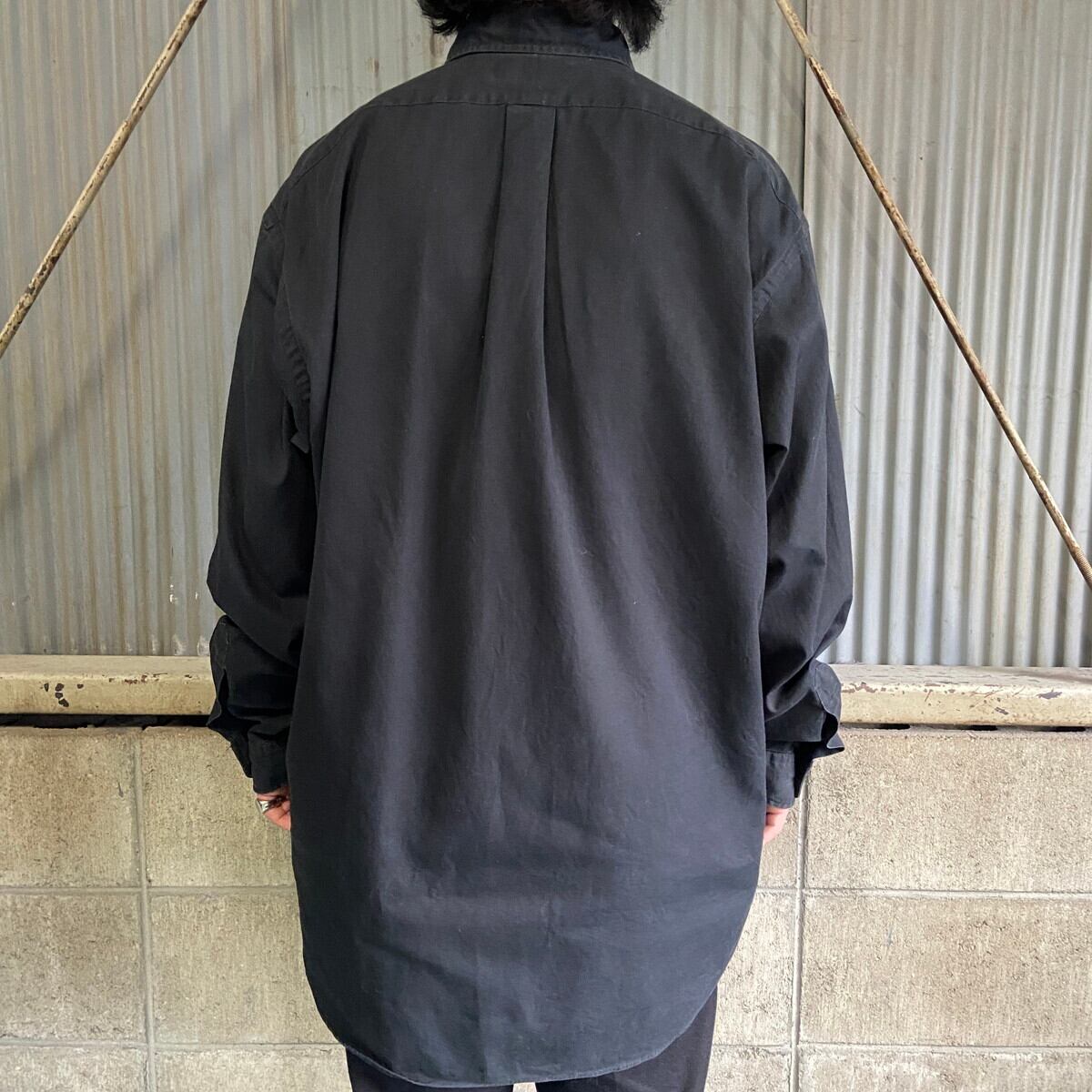 90s ラルフローレン BLAKE 無地 長袖シャツ ブラック 黒 L レア 90s ラルフローレン BLAKE 無地 長袖シャツ ブラック 黒 M レア