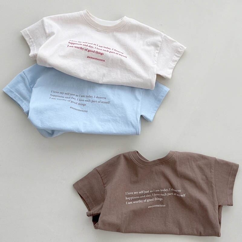 【BABY&KID】夏新作 半袖英字柄Tシャツ