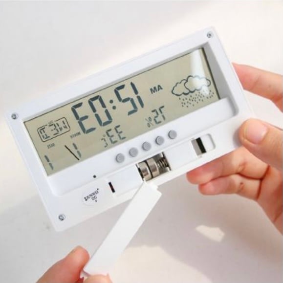 clear LCD clock / クリア クロック シンプル アラーム カレンダー 曜日 気温 天気 表示 透明 置き時計 韓国雑貨 | tokki  maeul (トッキマウル) / 韓国雑貨通販サイト