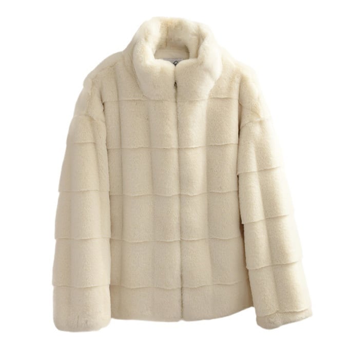 【希少】韓国製 Real Fur 高級毛皮 ラビットファー ロングコート