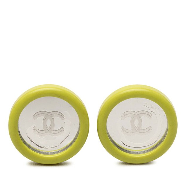 シャネル ココマーク ミラー イヤリング ゴールド グリーン メッキ プラスチック レディース CHANEL 【中古】