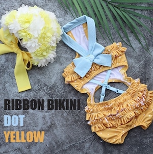 予約【HAPPYJJANGGU】RibbonBikini《DotYellow》