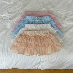 [予約] ninibello - fruit tiered skirt ( ivory / pink / yellow / blue )