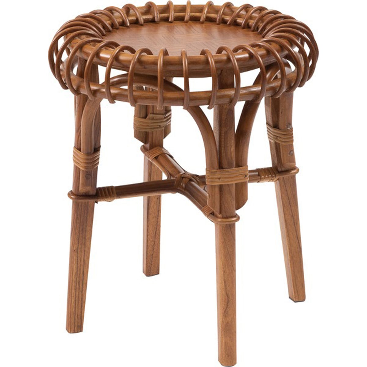 ラタンサイドテーブル NRS-505 ラタン 籐 ソファサイド ベットサイド カフェ アジアンテイスト リゾート風 おしゃれ 丸型 コンパクト