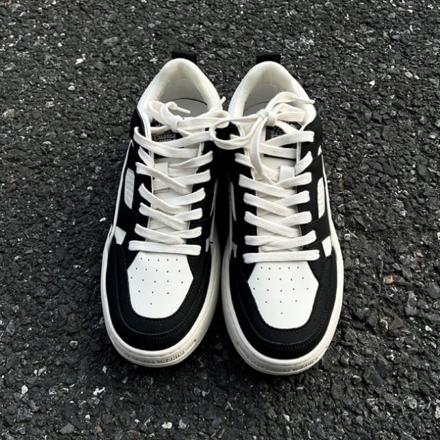 予約販売】スニーカー 韓国 メンズ ゴツ底 厚底 靴 白 オフホワイト