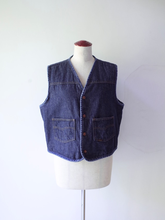 70s Sears Roebucks Denim Boa-Lined Vest