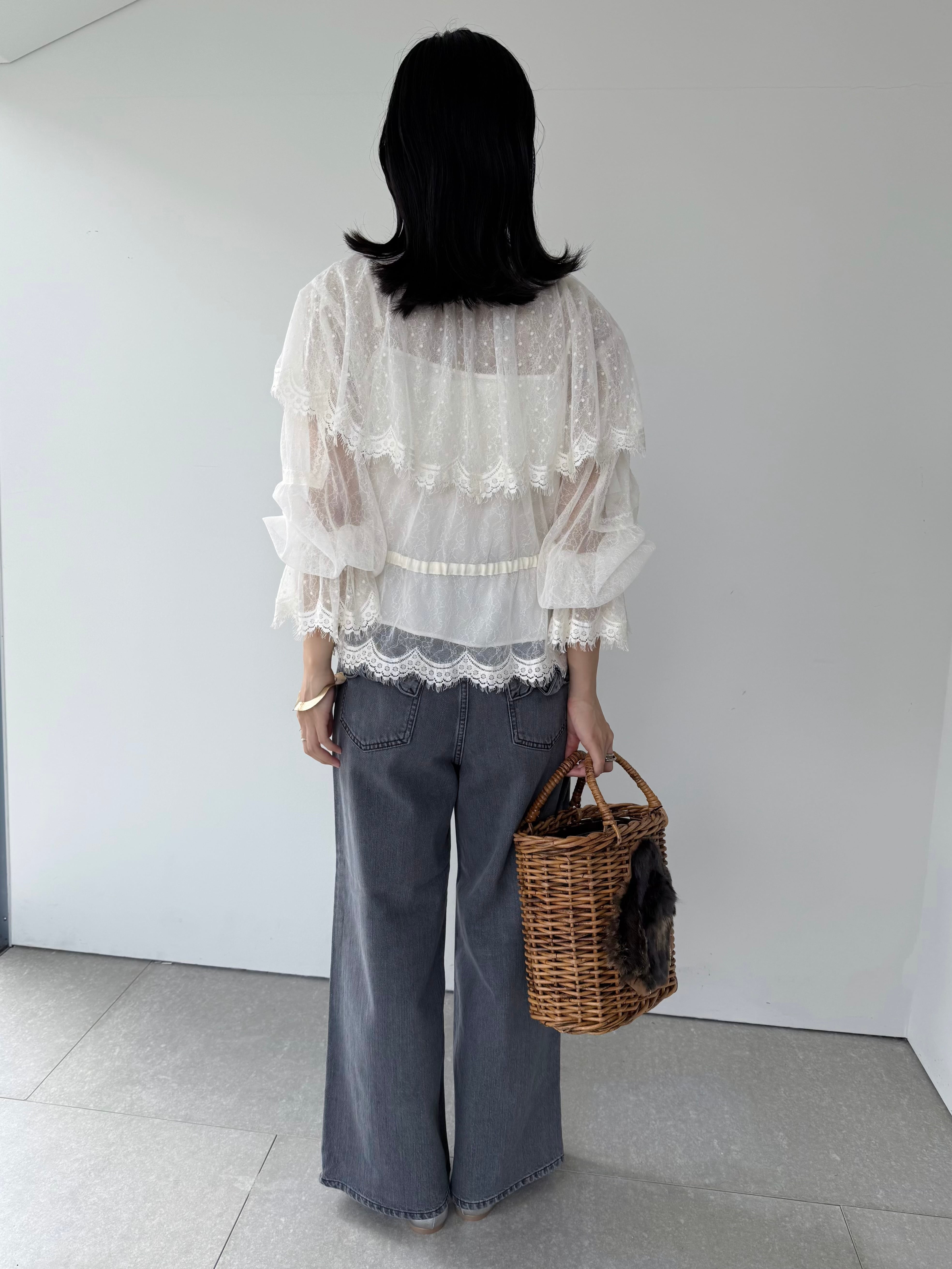 新品タグ付き☆MUVEILドットチュールカットソー☆2018 MUVEIL ドットチュールブラウス | KOKO