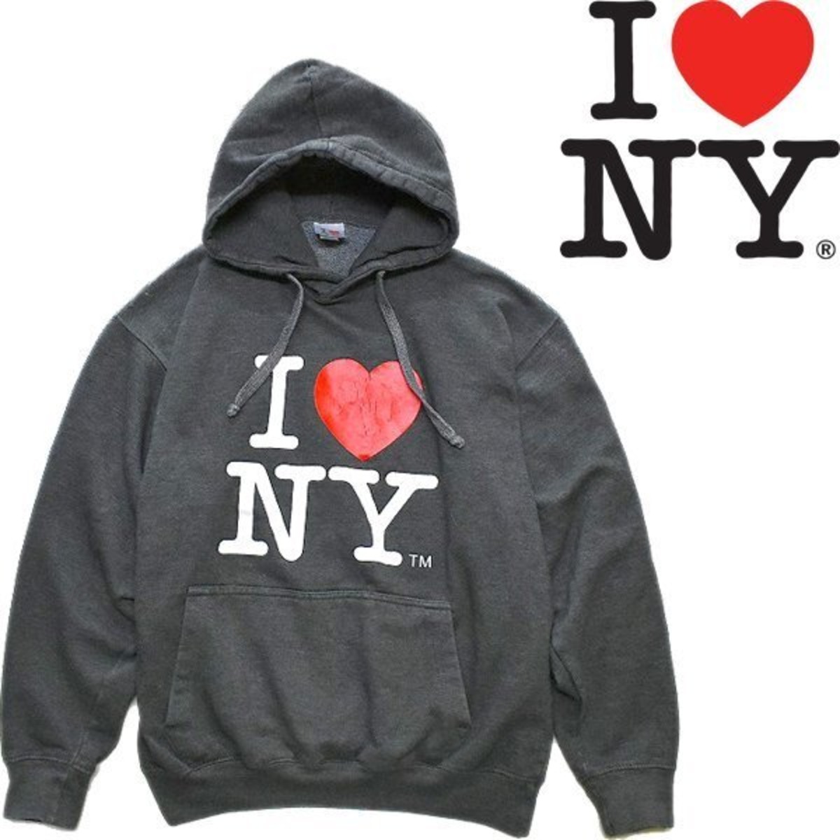 1点物◇アイラブニューヨークI LOVE NYプリントスウェットパーカー古着 